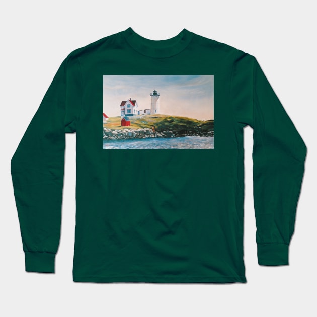 Nubble Lighthouse Long Sleeve T-Shirt by WonderWebb